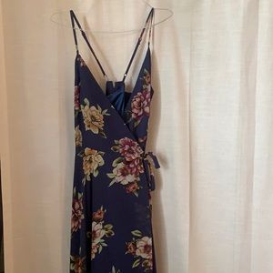 Lulus Maxi Floral Wrap Dress